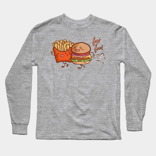 Fast Food Long Sleeve T-Shirt by mschibious